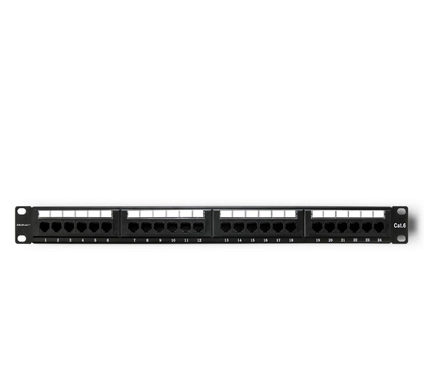QOLTEC Patch panel RACK | 24 porty | kat.6 UTP | Czarny 54474 - 1329995 - zdjęcie 2